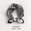 Silk silk scarf women's simple fashion silk scarf spring and autumn summer thin printing decoration black and white striped small square scarf