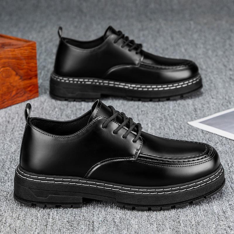 Frühling neue Retro schwarze Trend große Größe lässige Herrenschuhe Britische Business Lederschuhe Kleiderschuhe Arbeitsschuhe