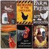 Vintage Tin Sign - Home Is Where the Chickens Are - Metal Signs Funny for Farmhouse Decor - Metal Wall Art for Chicken Coop