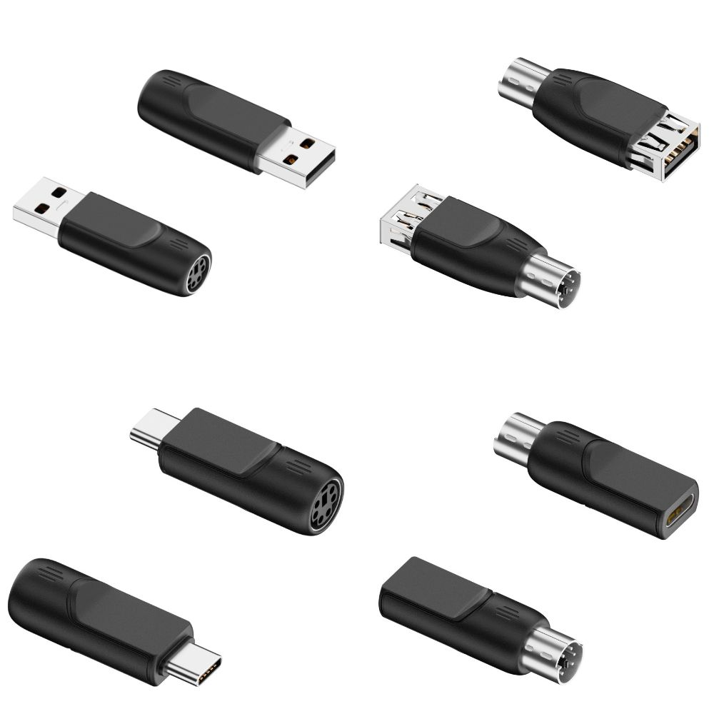 PVC for PS2 to USB Adapter Compact Keyboard Mouse Connector  Mouse Connection