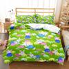 Cartoon Rabbit Duvet Cover Set Twin Queen Colorful Eggs Bedding Set Microfiber Floral Comforter Cover For Girls Boys Easter Gift