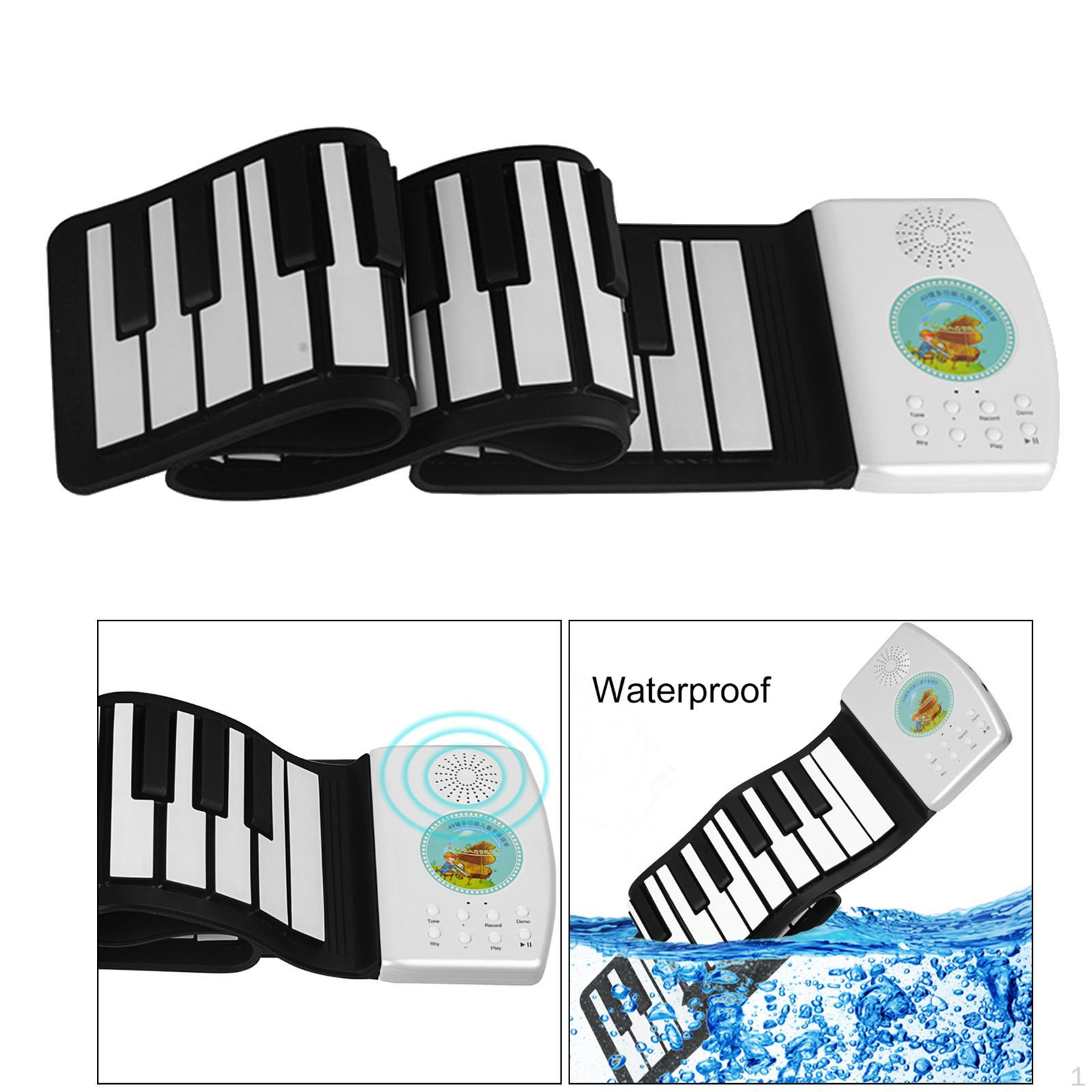 Сворачивающееся пианино Электрическая цифровая клавиатура Подарки Black White