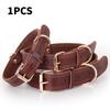 Leather Dog Collar With Vintage Copper Buckle For Medium Large Durable Dogs