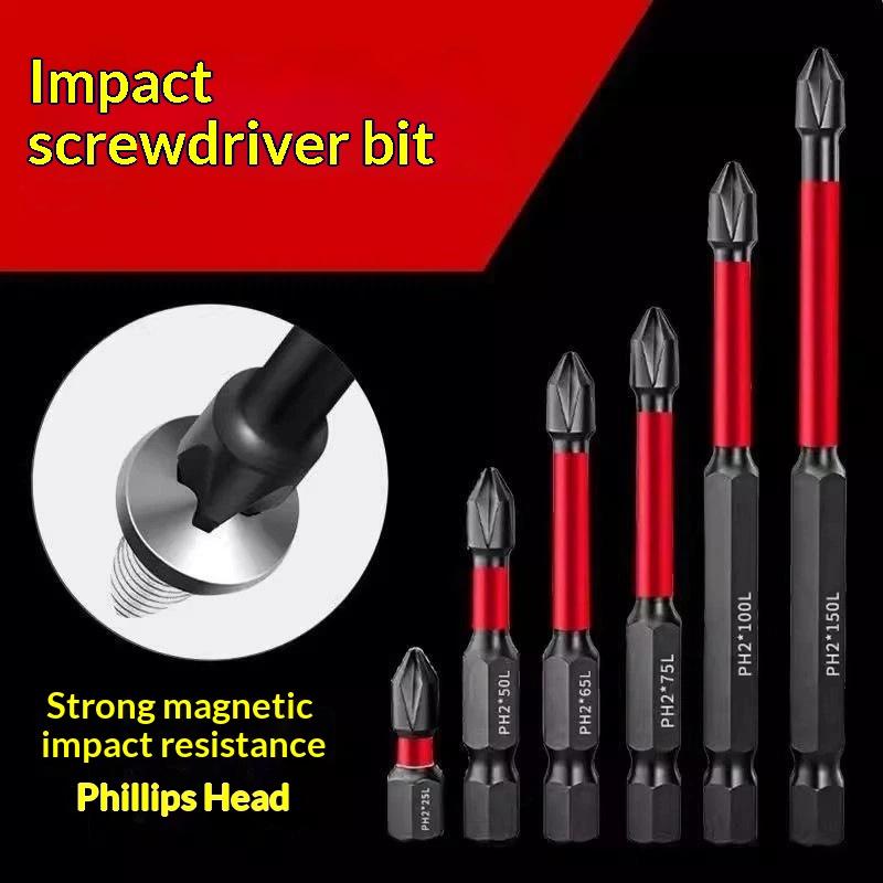 1 Set Anti Slip Bits Magnetic Screwdriver Bit Set Alloy Steel Impact Resistance Bits Phillip Suitable For Electric Drills