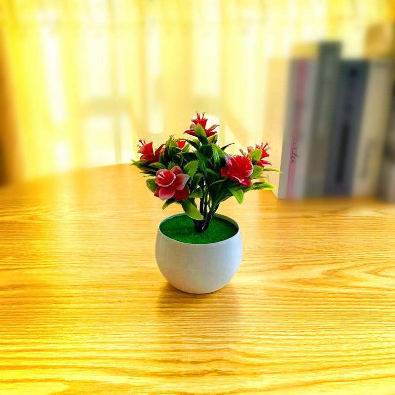 Multicolour Plastic Narcissus Flower Artificial Green Plant Bonsai Indoor Decor