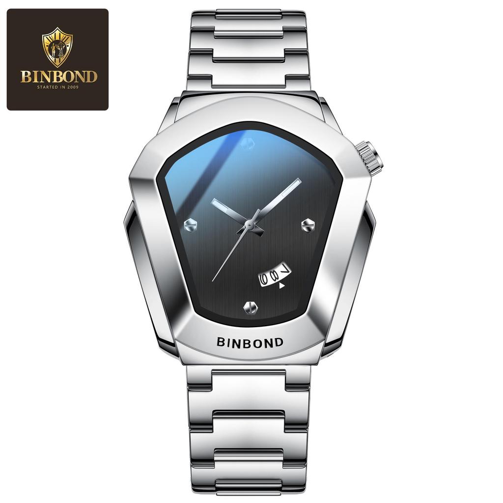 BINBOND Rhombus Alloy Men's Quartz Watch - Douyin Trendy Couples Edition