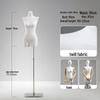 Luxury Full-Body Female Mannequin Display Stand: Fabric-Wrapped, Solid Wood