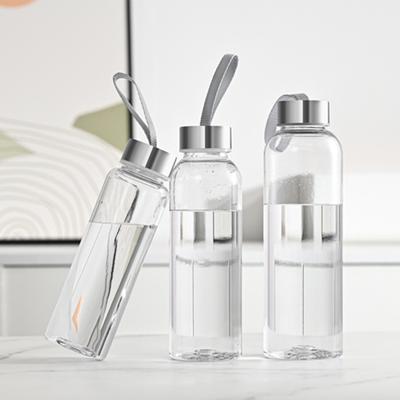 Plastic Water Bottle Leak Proof Portable Transparent Water Cup with Sealing Lid And Strap Water Container for Hot Cold Drinks Outdoor Office Travel