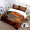 Autumn-Inspired Christian Quote Set Kid'S And Adults' Bedroom Decor, Exquisite Three-Piece Bedding Set Gift