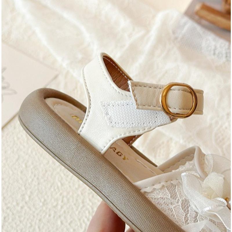 Summer Girls Bow Hollow Out Closed Toe Sandals Soft Sole Toddler Walking Shoes
