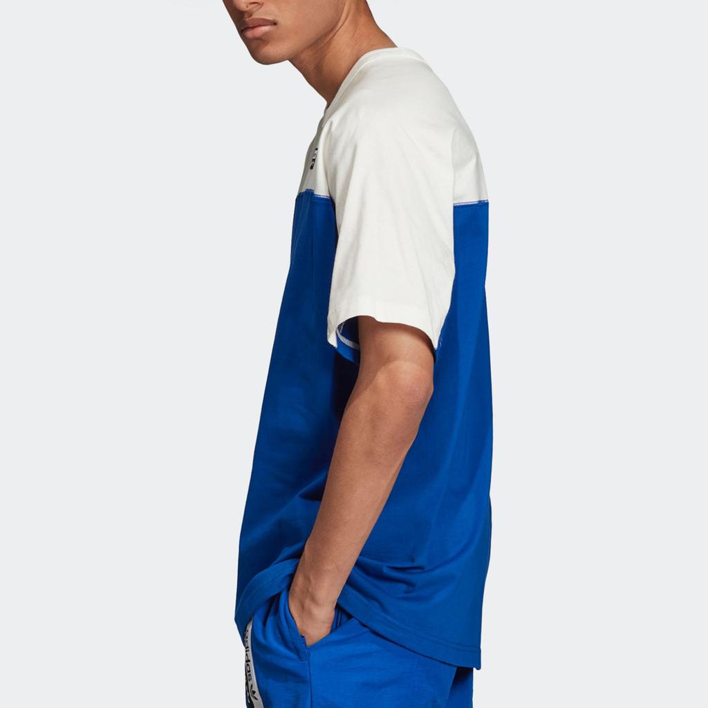adidas T Shirts Men's Blue Crew Neck Moderate Straight Fit ED7136