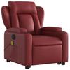 VidaXL Fauteuil inclinable de massage électrique rouge bordeaux 3204569