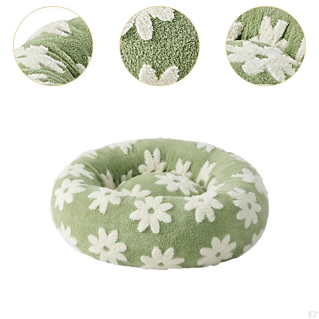 Circular Bed for Cats and Dogs with Easy-Clean Cover Secure Base Indoor Use