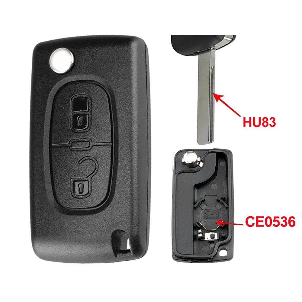 YOCASTY Flip Remote Car Key Shell Case For Peugeot 207 307 308 407 607 807 For Citroen C2 C3 C4 C5 C6 Xsara Berlingo HU83 VA2