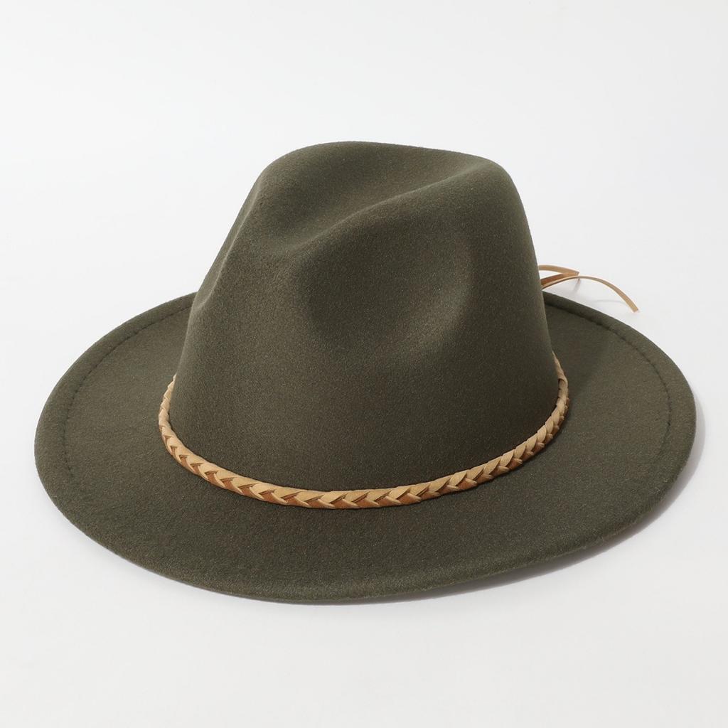 Western cowboy hat, vintage wide-brimmed jazz woolen hat, men's ribbon felt hat, Mongolian street dance Tibetan knight hat