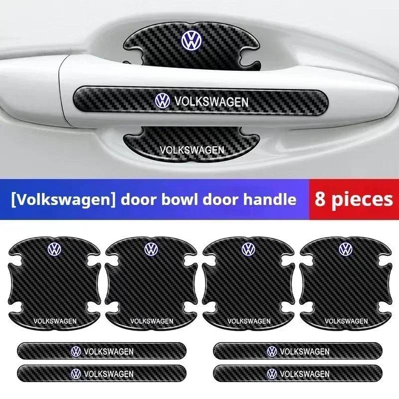 Car door bowl handle protective stickers Carbon fiber For VW Volkswagen Tiguan Passat Leon Golf 7 Ateca Octavia Car accessories
