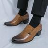 Herren High Heels Schwarz Leder Derby Hochzeitskleid Tanz Business Formal Aufzugschuhe Höhenzunahme Smoking Abschlussball Blazer Schuhe Übergröße