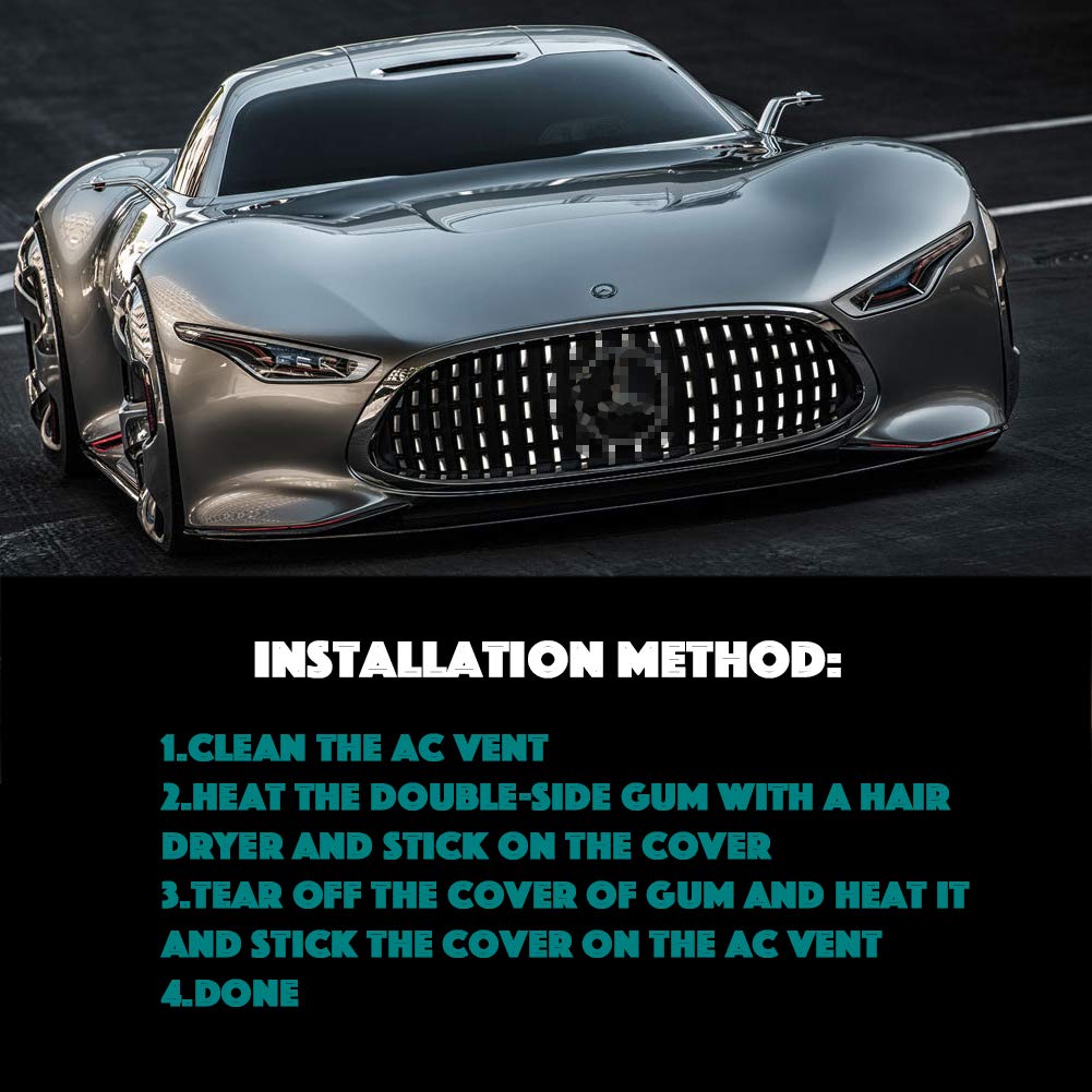 PGONE 15pcs Bling Crystal Rhinestone Accessories Interior Decorations Inner Air Vent Condition Front Cover for Mercedes Benz W205 C GLC Class X253