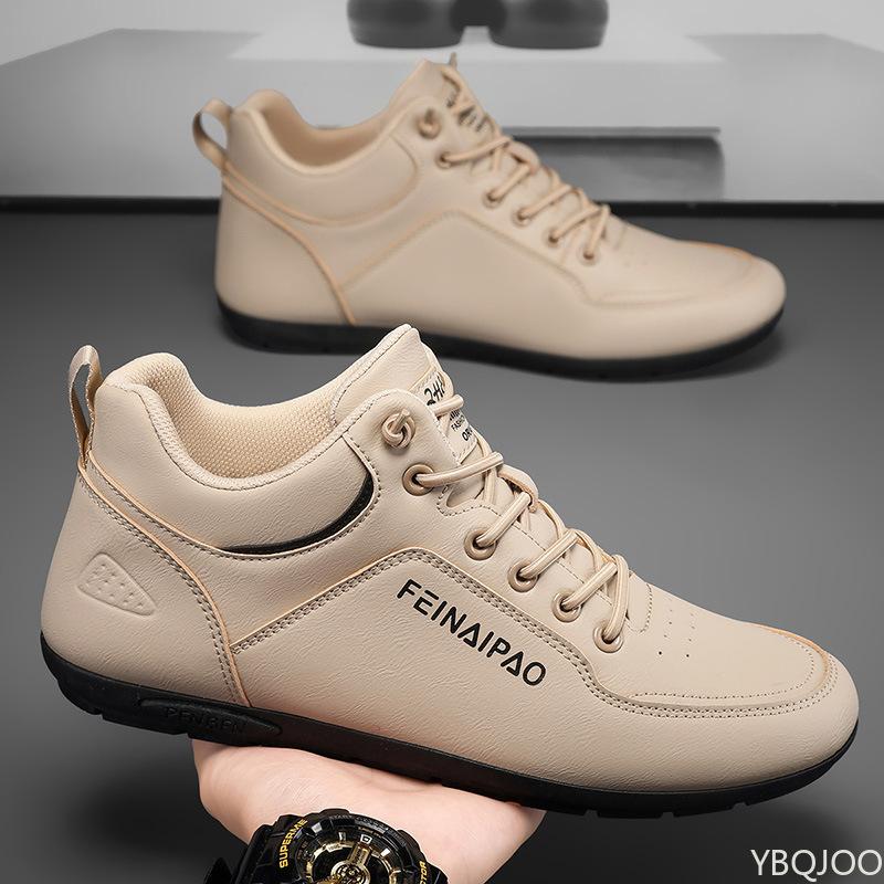 Fashion Men's Shoes 2025 Spring New Trend Casual Versatile Lace Up Anti Slip Daily Leather Single Shoe Sneakers Zapatos De Hombre Luxury