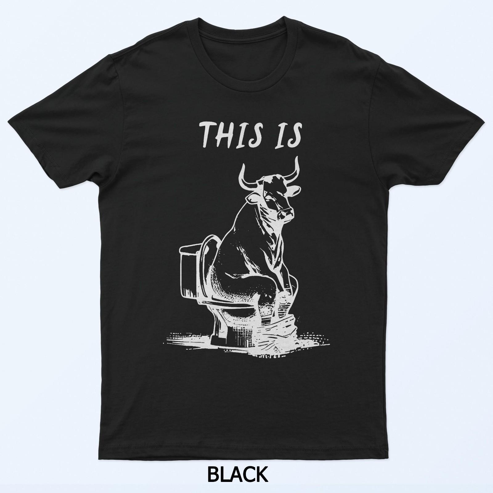 Это чушь Смешной дизайн с коровой для туалета Юмористическая футболка для мужчин и женщин S