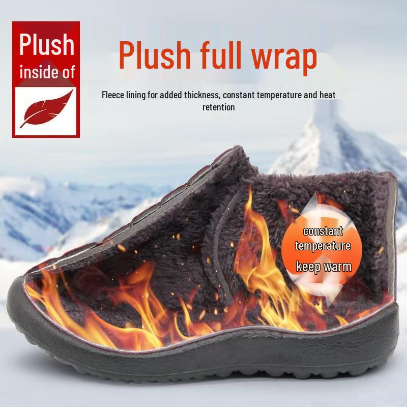 Warme Winter-Schneestiefel: Verdickte Samt-Freizeit-Baumwoll-Gehschuhe für Paare