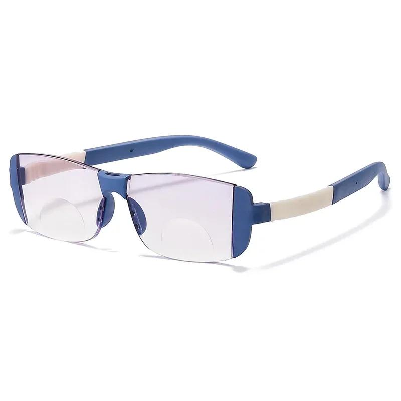 New Frameless Dual Light Presbyopia Glasses Diamond Edges Fashion Reading Glasses Men Women Anti Blue Light Bifocal Eyewear