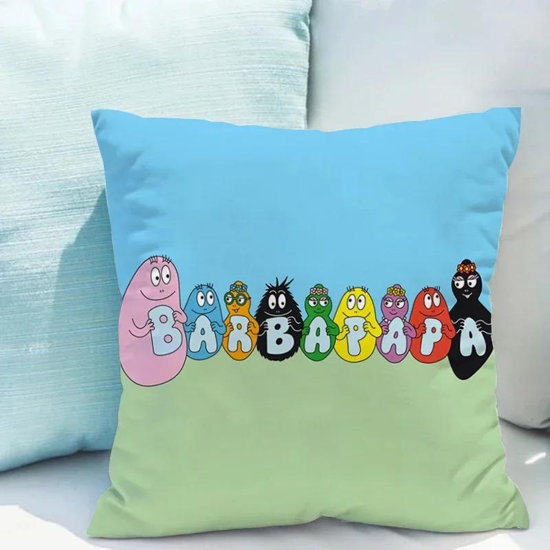 Les Barbapapa Pillowcases Cushion Cover X Double-sided Printing  for Sofa Cushions Covers Short Plush Couch Pillows Pillow