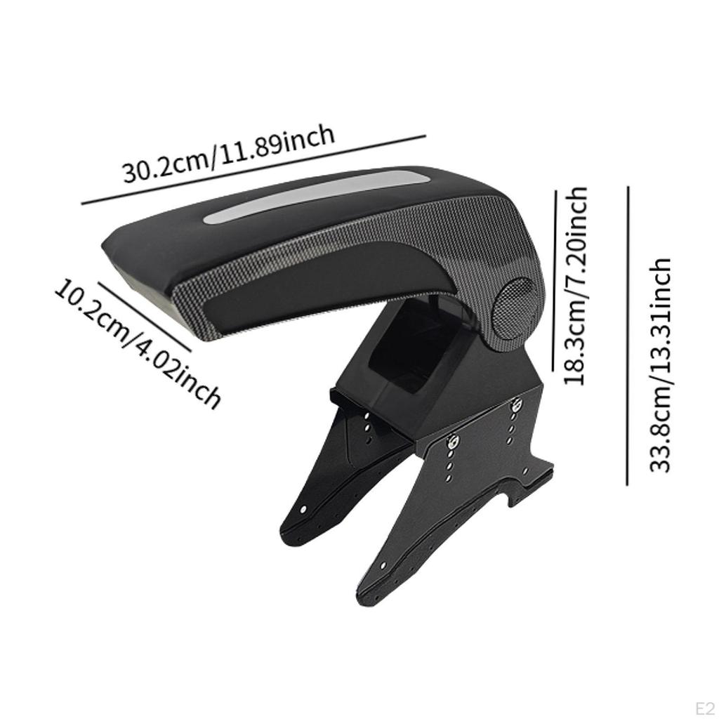 Car Styling Armrest Storage Box Center Organizer PU Direct Fit Stable Reinstallable Base Elegant Arm