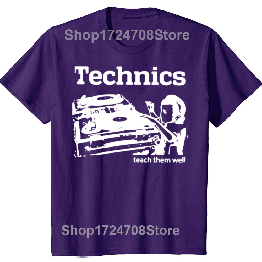 Lustige DJ Technics Teach Them Well Grafik T-Shirts Herren Damenmode Lässiges T-Shirt 100% Baumwolle Lockeres Oversized T-Shirt