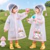EVA Children Rain Poncho Transparent Student Rainwear Cute Rain Coat Jacket  Outdoor Use