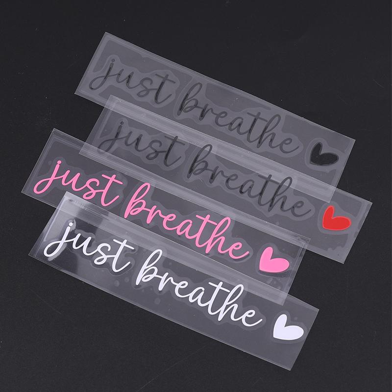 4 Xjust Breathe Rear View Mirror Sticker,Rearview Mirror Decal,Car Accessories For Women,Motivational Stickers,Water Bottle Lapt