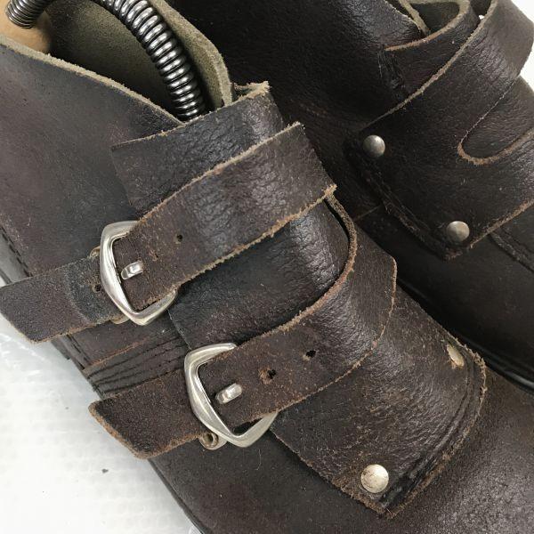 Bacou France Steel Toe Double Monk Boots 40 24.5-25.0 Brown Short Officer Work Military Safety(USED)