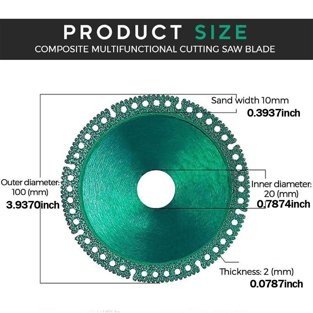 Composite Multifunctional Cut Saw Blade Circular Disc Diamond Ceramic Tile Glass Wood Marble PVC Ultra Thin Angle Grinder 100mm