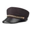 Korte Rand Baret Hoed PU Leer Vizierpet Retro Platte Top Pet Voor Vrouwen
