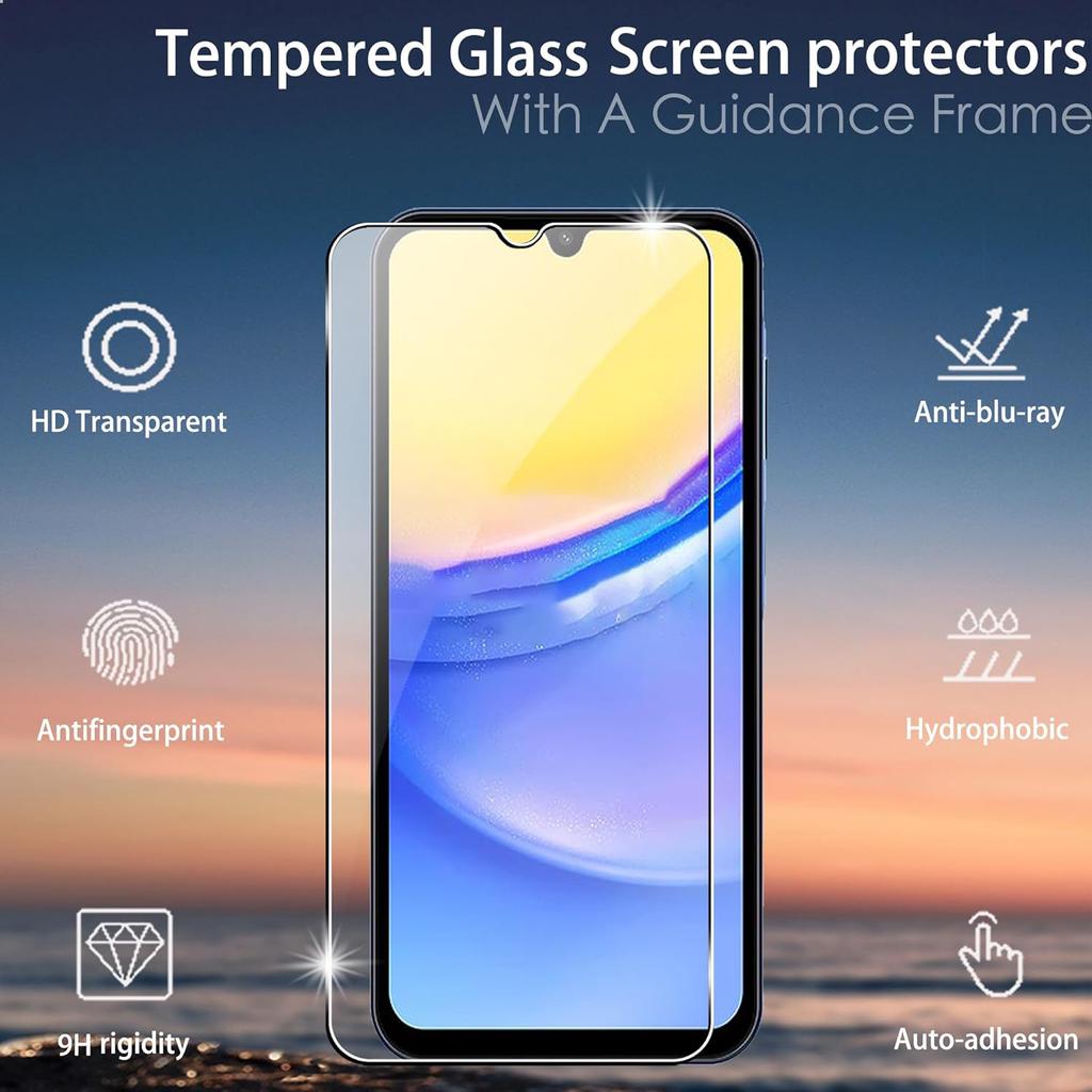 2Pcs For Samsung Galaxy A05s 4G Tempered Glass Screen Protector with Camera Lens Film Shatterproof 9H Hardness