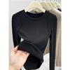 Women's Slim Fit Brushed Cotton Fleece Long Sleeve Base Layer Top for Autumn/Winter