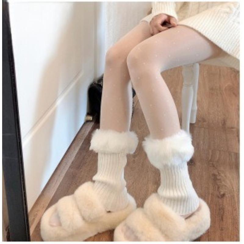 Chaussettes molletonnées chaudes épaisses pour femmes, automne et hiver, avec de jolis mollets en peluche