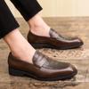 Men's Large Leather Slip-On Loafers - British Style, Formal Casual, Driving Shoes