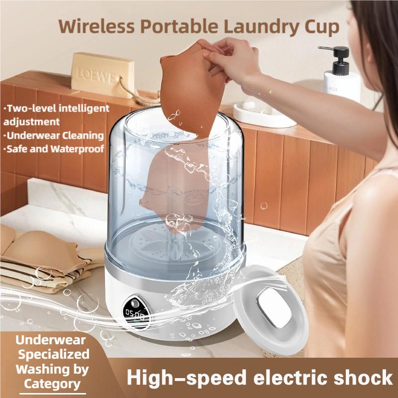 Cordless 1.5L Mini Washer 3600mAh Dual Speed Adjustable for Traveling Socks Underwear Portable Clothes Washing Cups