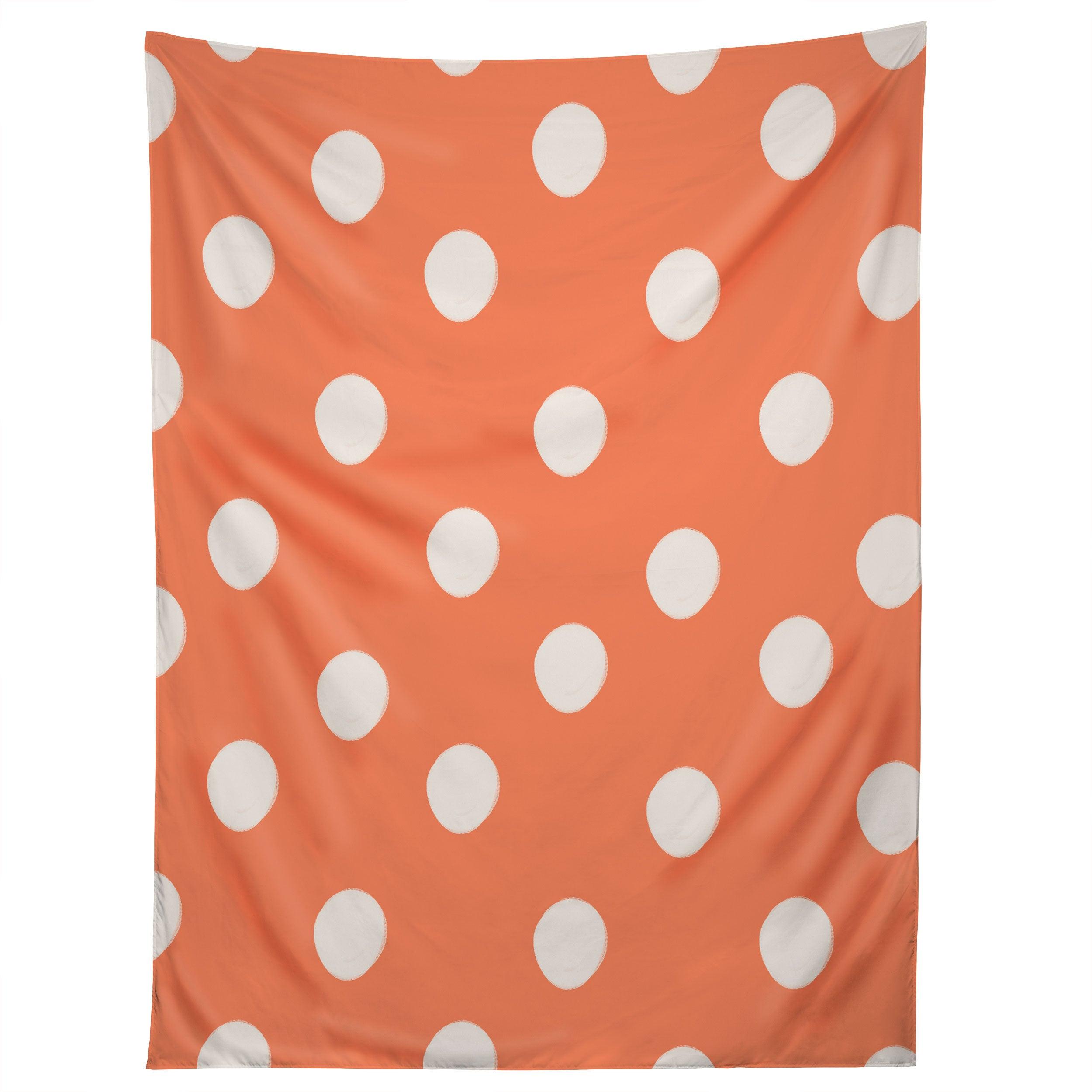 ORANGE HALLOWEEN DOTS tapestry 75x100