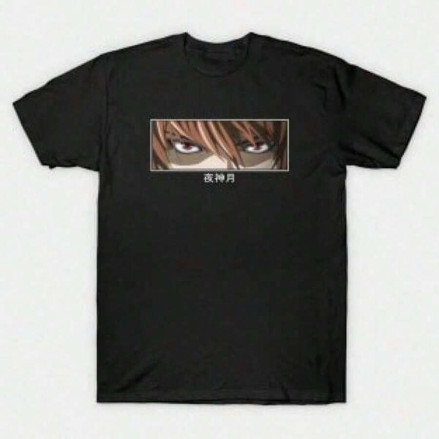 Unique Print Casual TShirt Yagami Light Deathnote Anime TShirtRound Neck Short Sleeve TShirt