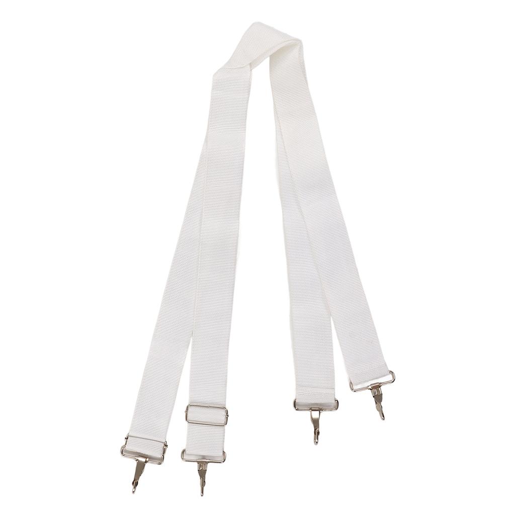 Bass Drum Strap Soft Nylon Elastic Adjustable Ergonomic Comfortable Double Shoulder Drum Strap Belt for Bass Drum White