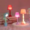 1:12 Dollhouse Miniature Led Night Light Floor Lamp Mini Desk Lamp Home Lighting Model Decor Toy Doll House Accessories