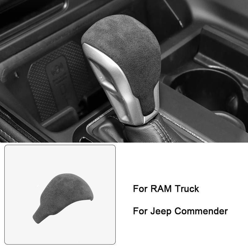 

For Dodge RAM Truck 1500 TRX Ignition Edition 2022 2023, for Jeep Commander 2018-2022 Suede Leather Shift Knob Cover Wrap Collar чёрный