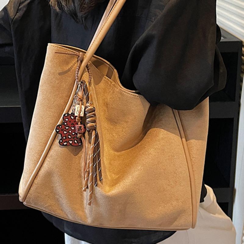 Retro Tote Bag Women's Autumn New Fashion Simple Commuter Shoulder Bag Casual Underarm Tote Bag