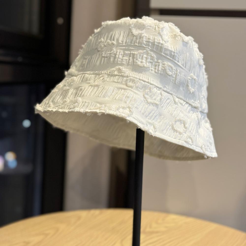 Fashion Solid Color Bucket Hat Polyester UV Protection Beach Hat Breathable Wide Brim Fisherman Hat Outdoor белый