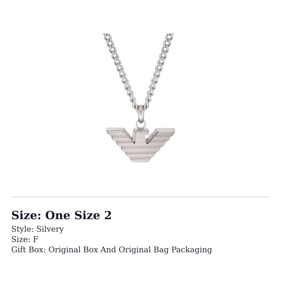 Emporio Armani Stainless Steel Necklaces Men's Silver EGS2916040