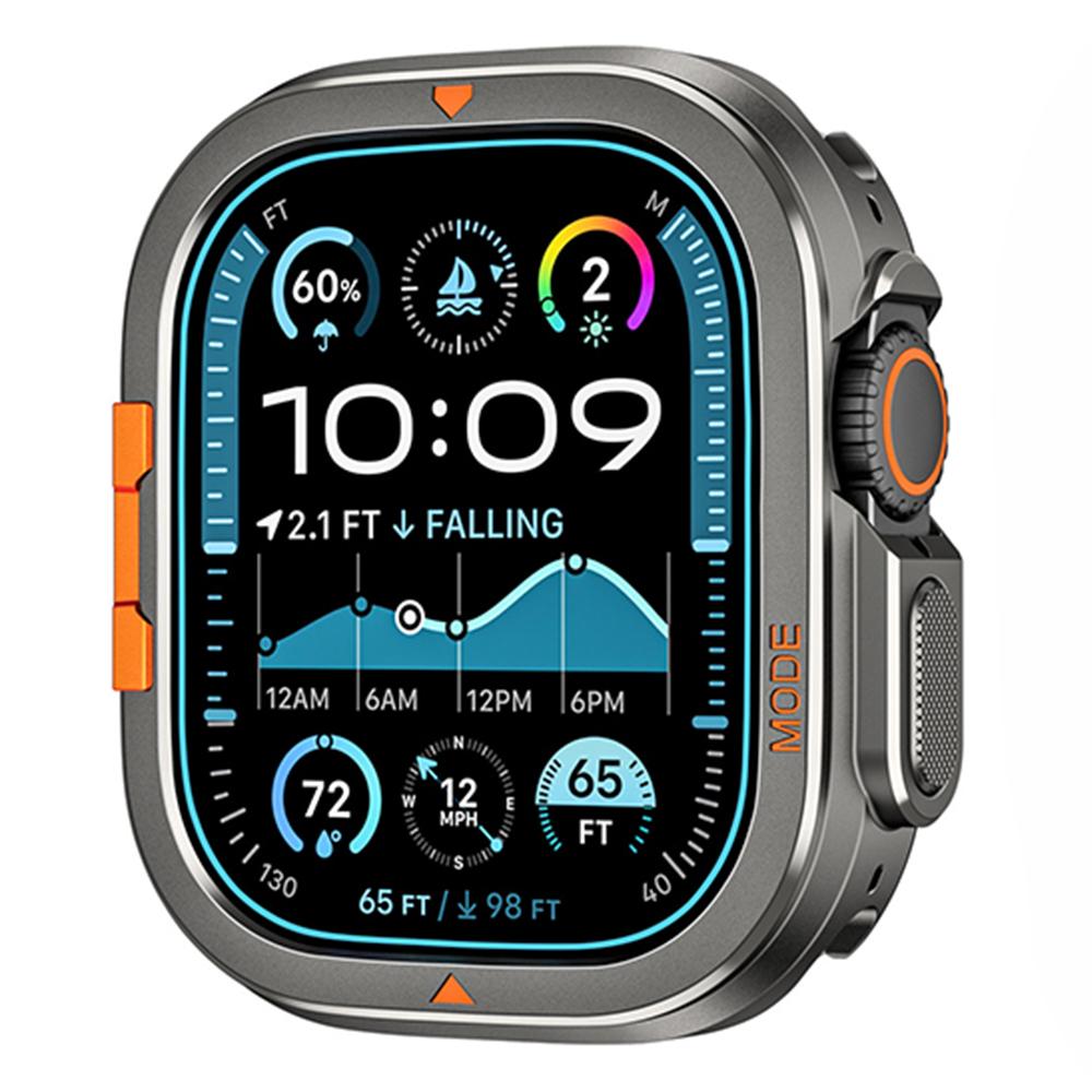 Металлический чехол для Apple Watch Ultra 3 49 мм Серии 11 10 46 мм Алюминиевый сплав Покрытие для IWatch 9 8 7 6 SE 44 мм 45 мм Мужская Рамка-бампер 44mm серый