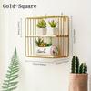 Suport de depozitare din fier metalic Suporturi de depozitare cu forme multiple Negru/auriu Raft de perete nordic DIY Decor