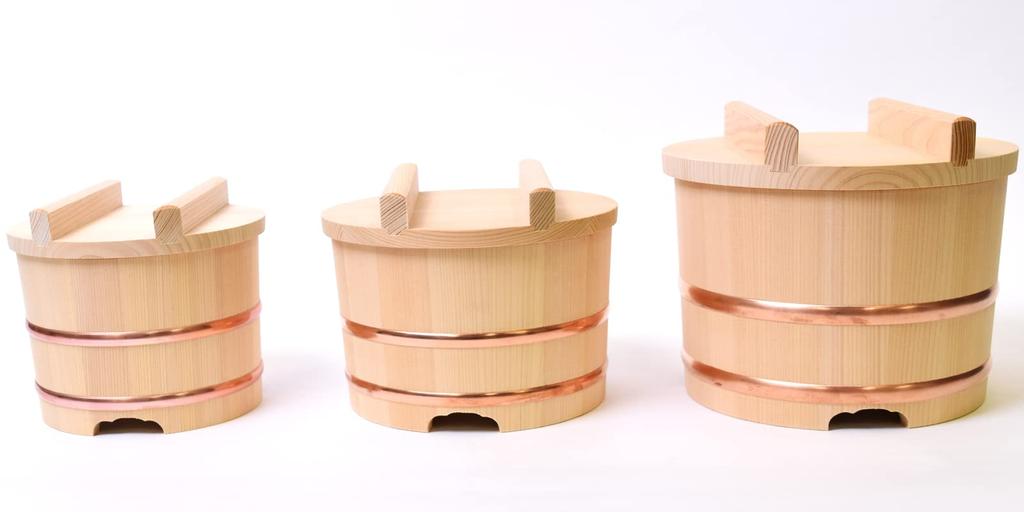 Kiso Crafts Kiso Sawara Nosebitsu 21cm with Scoop Lettering Beige (5 Cups)